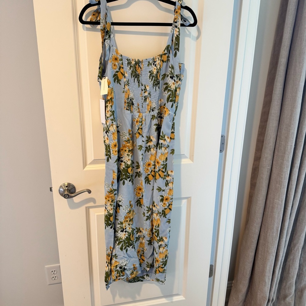 NWT Reformation Besse Dress in Amalfi Blue & Yellow | Size 12 - Picture 10 of 10